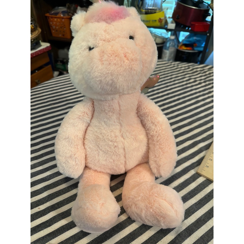 Kid Connection Pink Unicorn Plush Rainbow Wings Horn SL13673 12 Inch Weighted